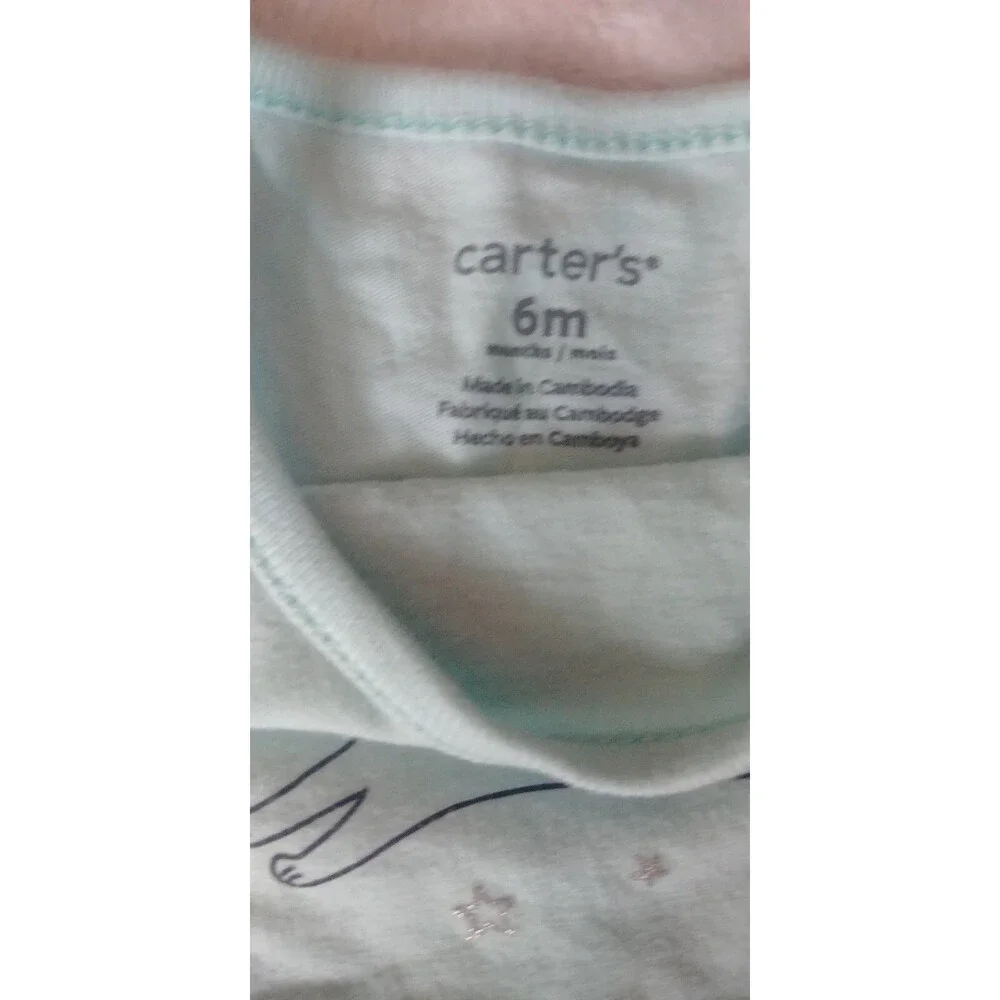 Dress New 6 Month Girls Carters Baby aqua sleeveless Puppy infant wear clothing